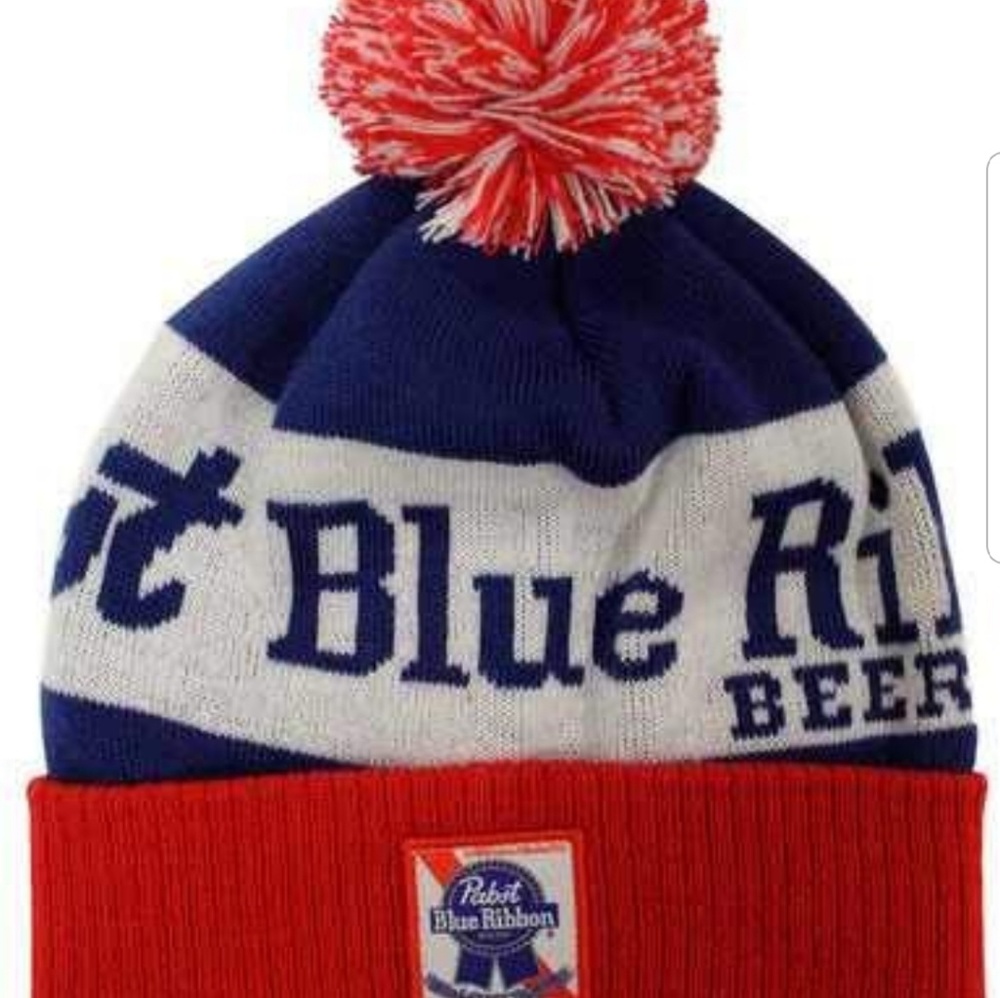 Pabst Blue Ribbon PBR beanie hat NEW
